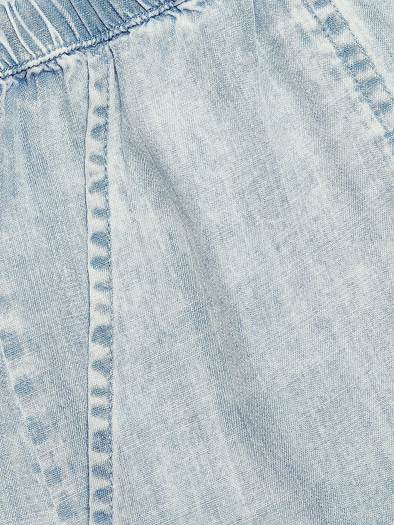 Denim Drawstring Miniskirt