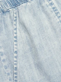 Denim Drawstring Miniskirt