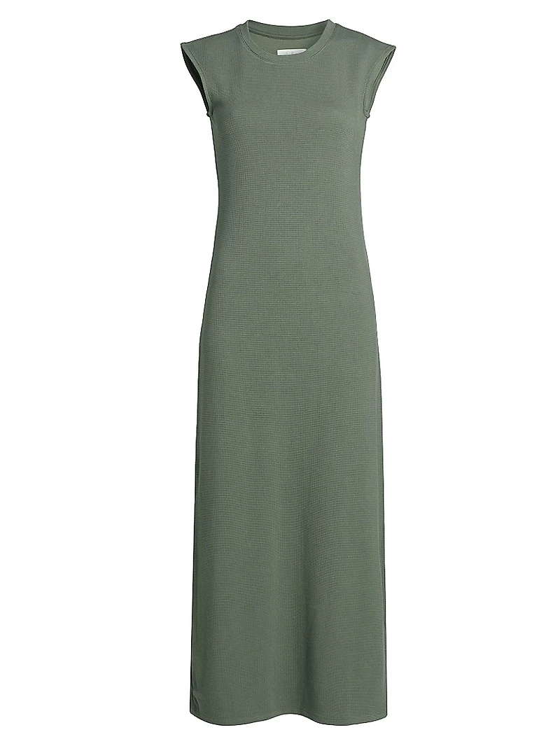 Waffle Scuba Fitted Midi-Dress
