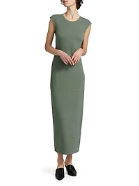 Waffle Scuba Fitted Midi-Dress