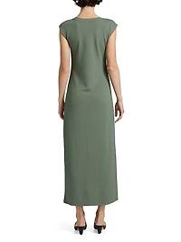 Waffle Scuba Fitted Midi-Dress