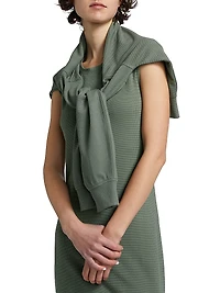 Waffle Scuba Fitted Midi-Dress