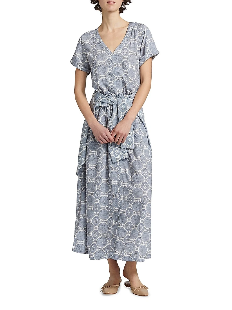 Sun Print Midi-Dress