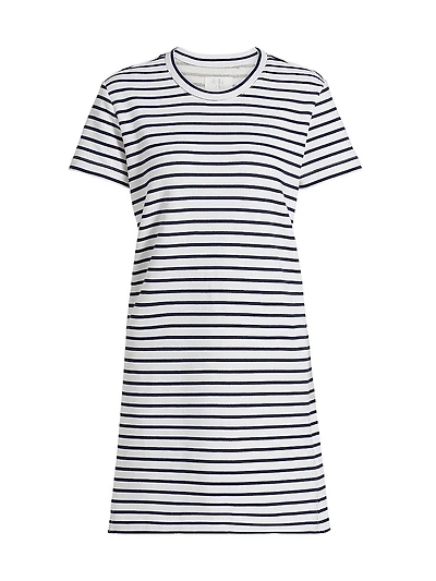 Striped Cotton-Blend Minidress