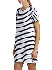 Striped Cotton-Blend Minidress
