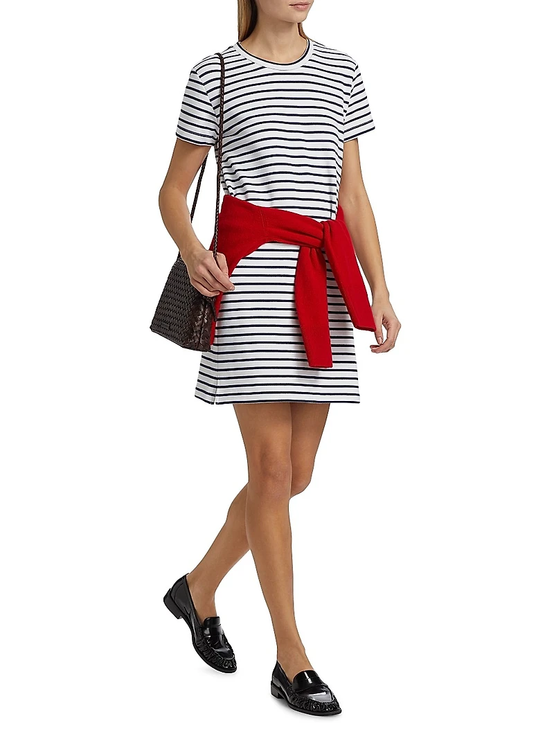 Striped Cotton-Blend Minidress