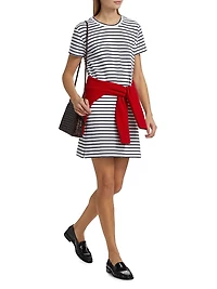 Striped Cotton-Blend Minidress