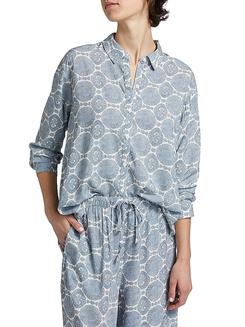 Sun Print Button-Front Shirt