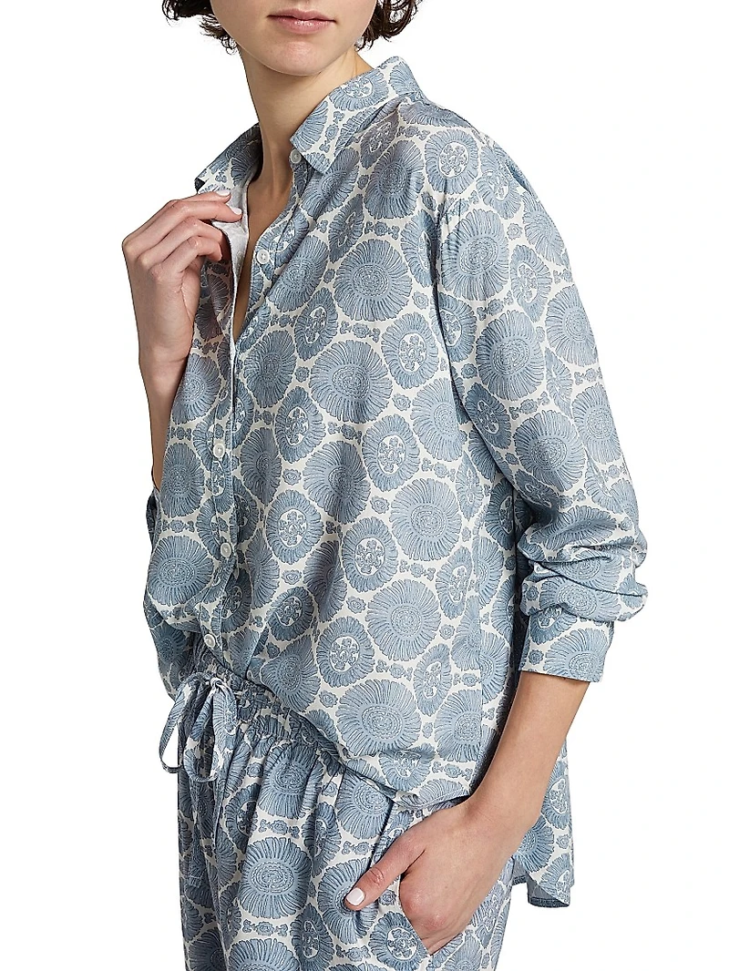 Sun Print Button-Front Shirt