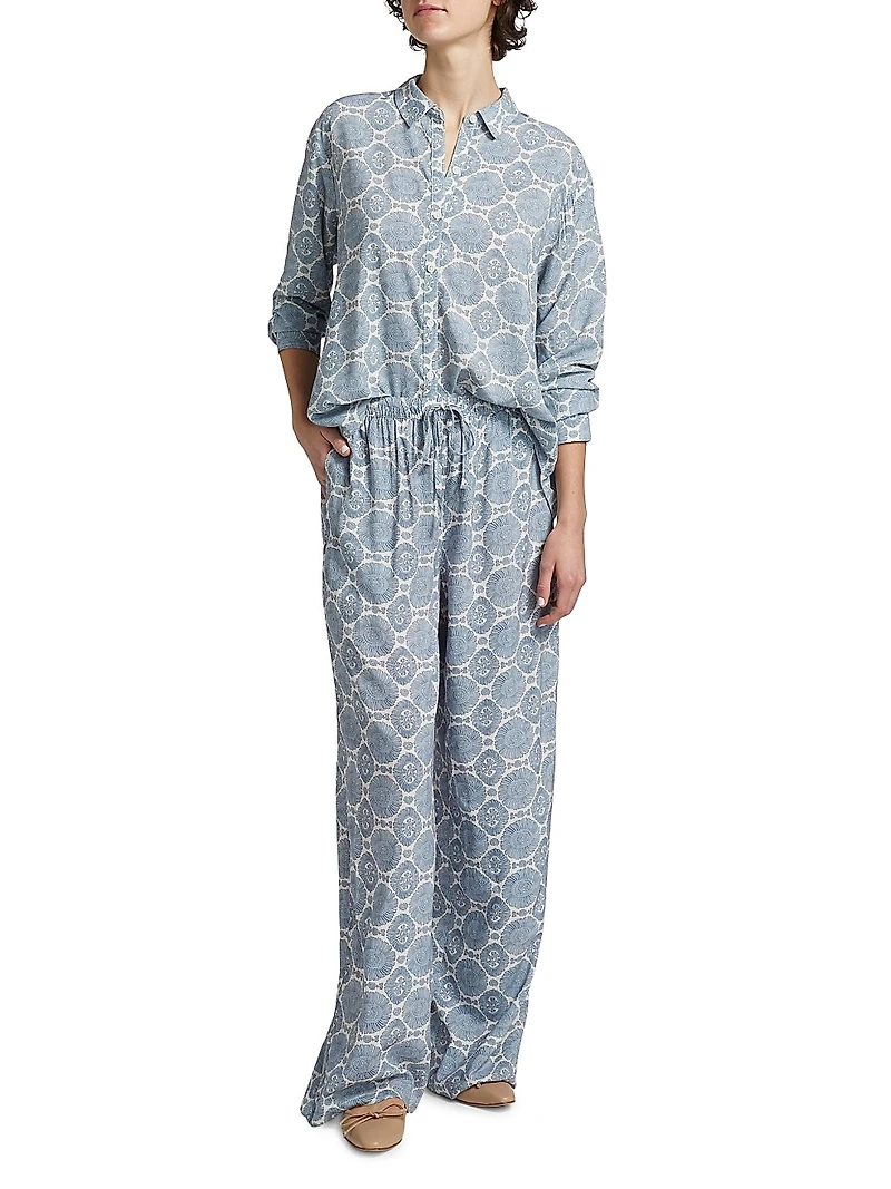 Sun Print Button-Front Shirt