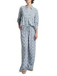 Sun Print Button-Front Shirt