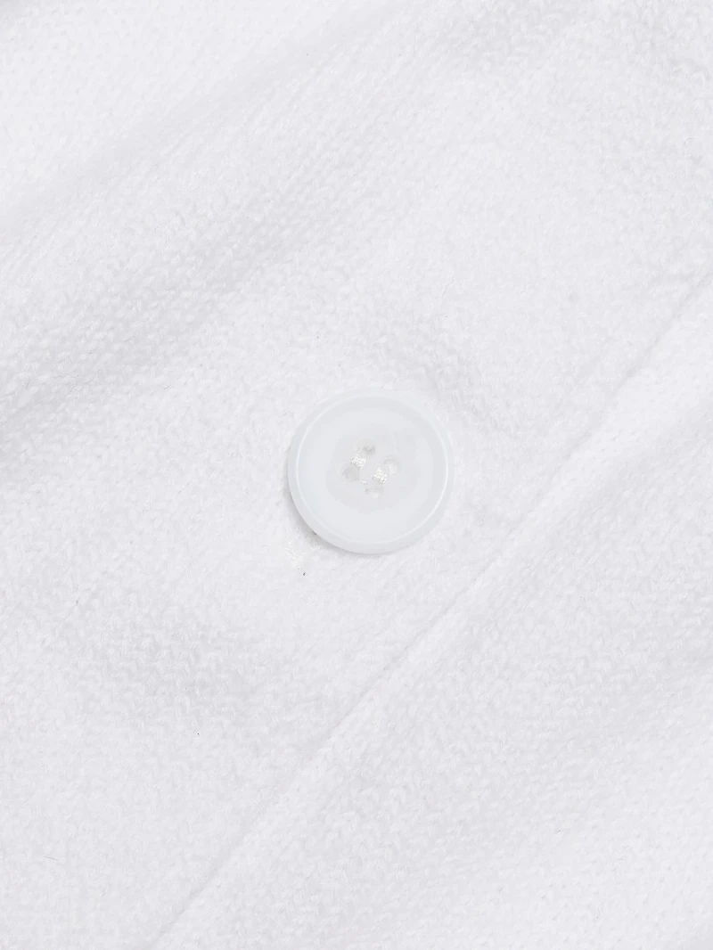 Cotton-Blend Point Collar Crop Cardigan
