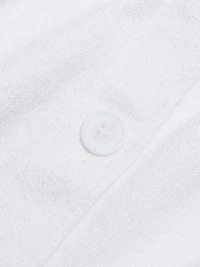 Cotton-Blend Point Collar Crop Cardigan