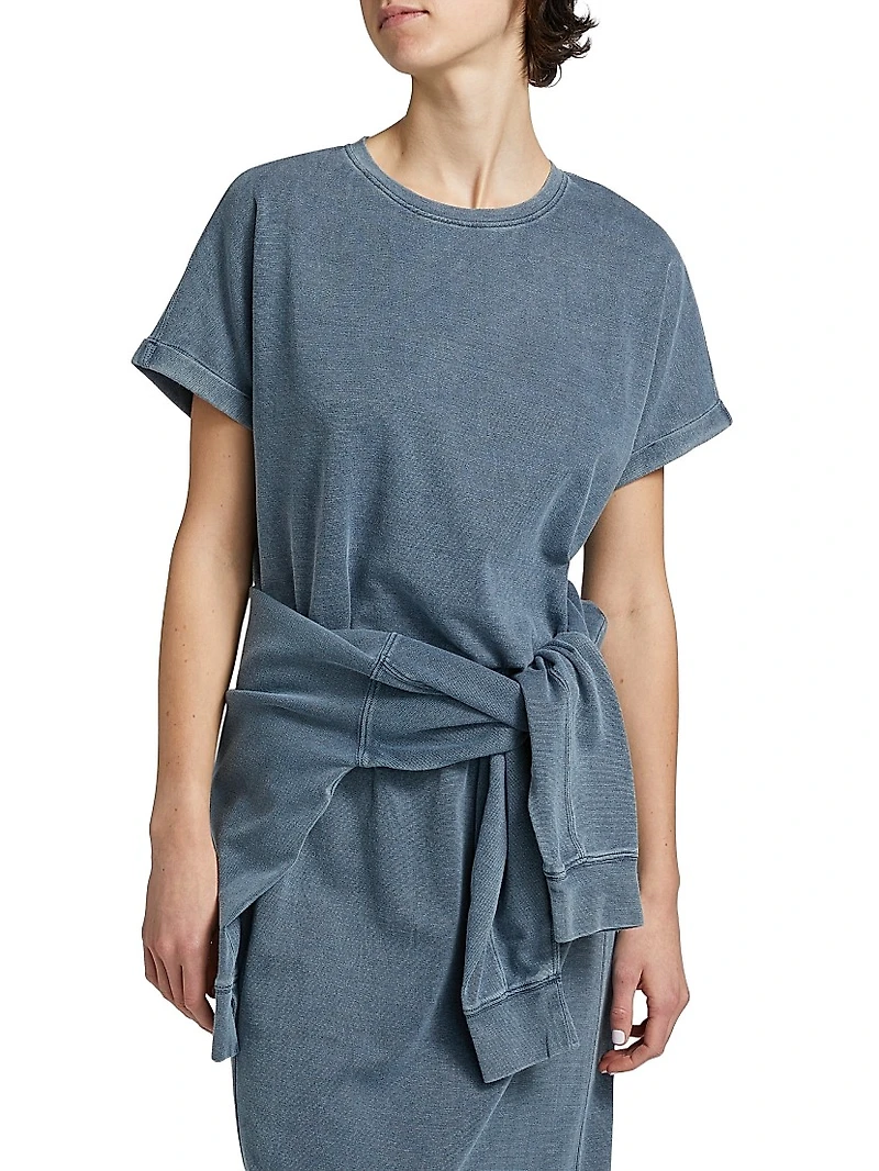 Cotton-Blend Short-Sleeve Sweatshirt