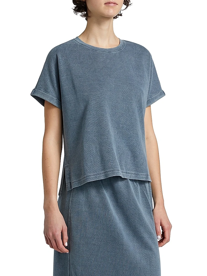 Cotton-Blend Short-Sleeve Sweatshirt