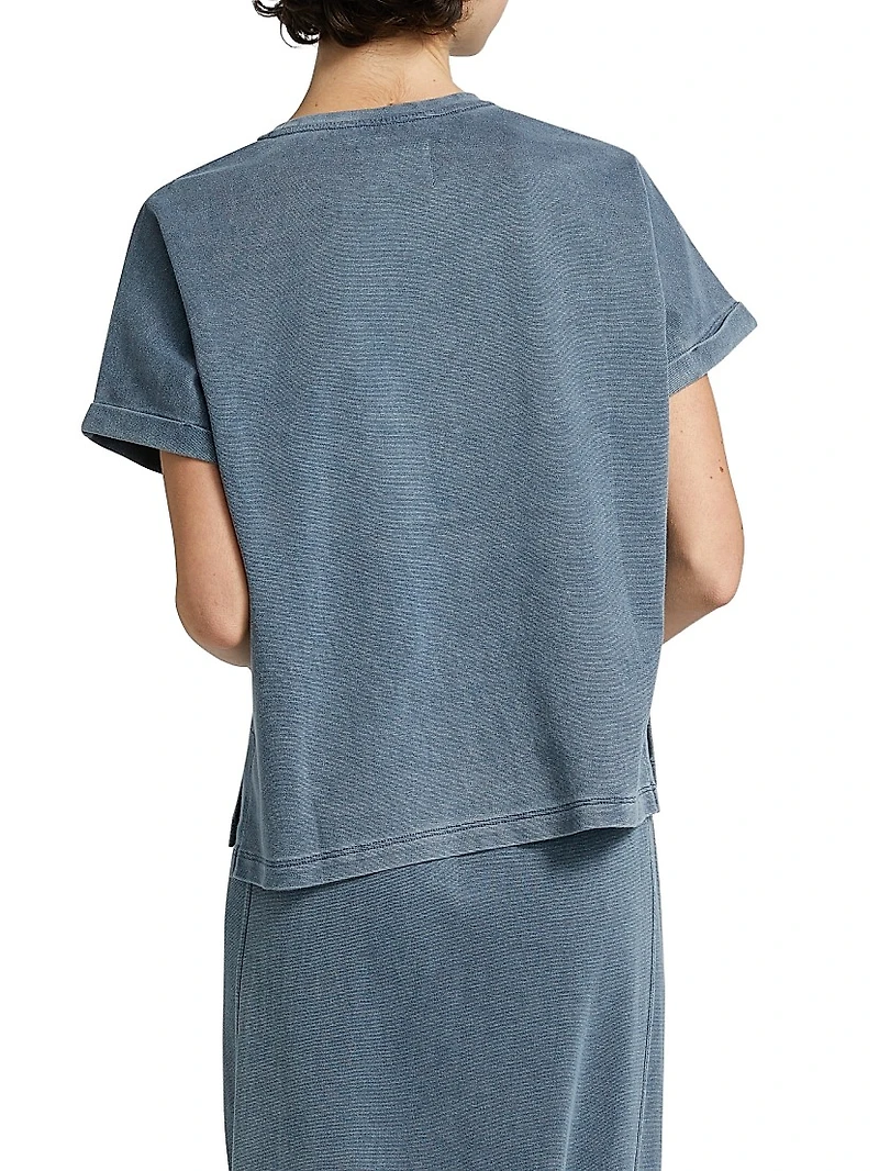 Cotton-Blend Short-Sleeve Sweatshirt