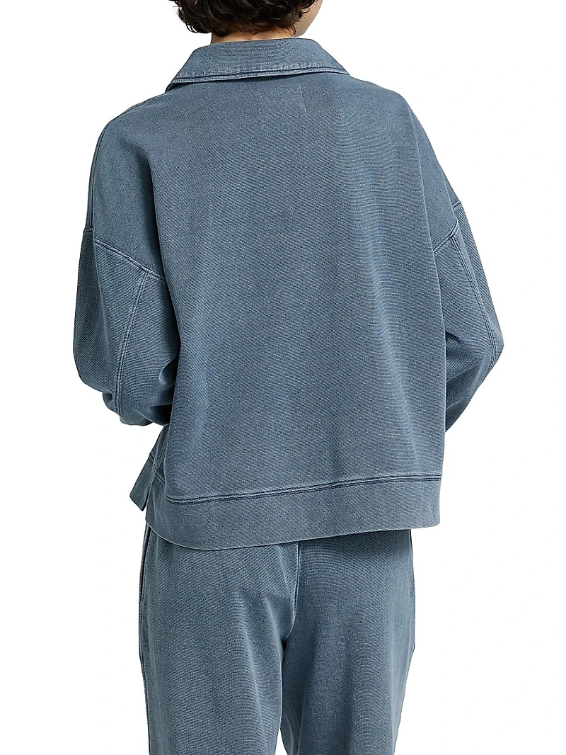 Cotton-Blend Polo Sweatshirt