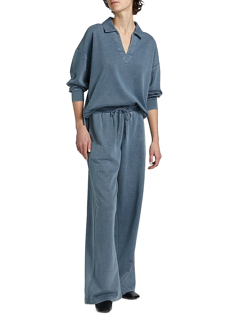 Cotton-Blend Polo Sweatshirt