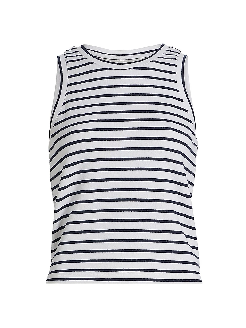 Striped Cotton-Blend Tank Top