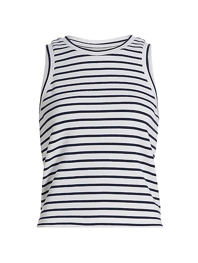 Striped Cotton-Blend Tank Top