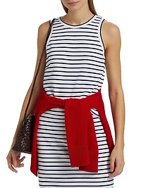 Striped Cotton-Blend Tank Top