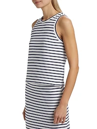 Striped Cotton-Blend Tank Top