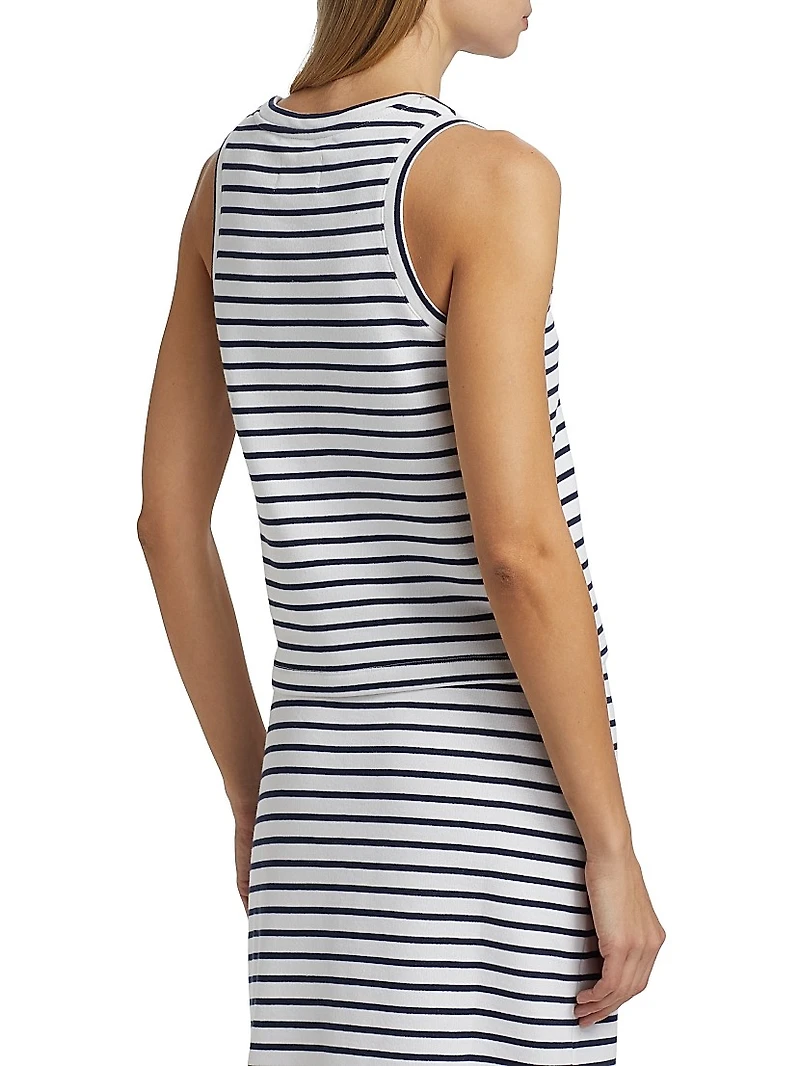 Striped Cotton-Blend Tank Top
