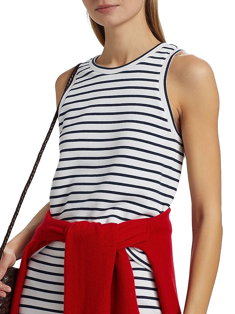 Striped Cotton-Blend Tank Top