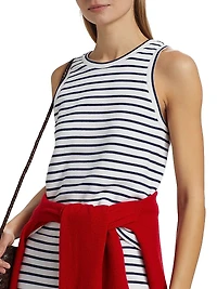 Striped Cotton-Blend Tank Top