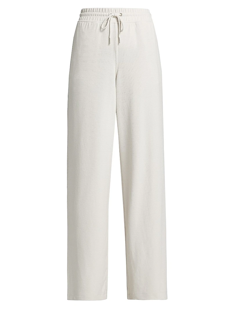 Waffle Scuba Wide-Leg Sweatpants