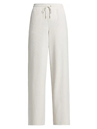 Waffle Scuba Wide-Leg Sweatpants