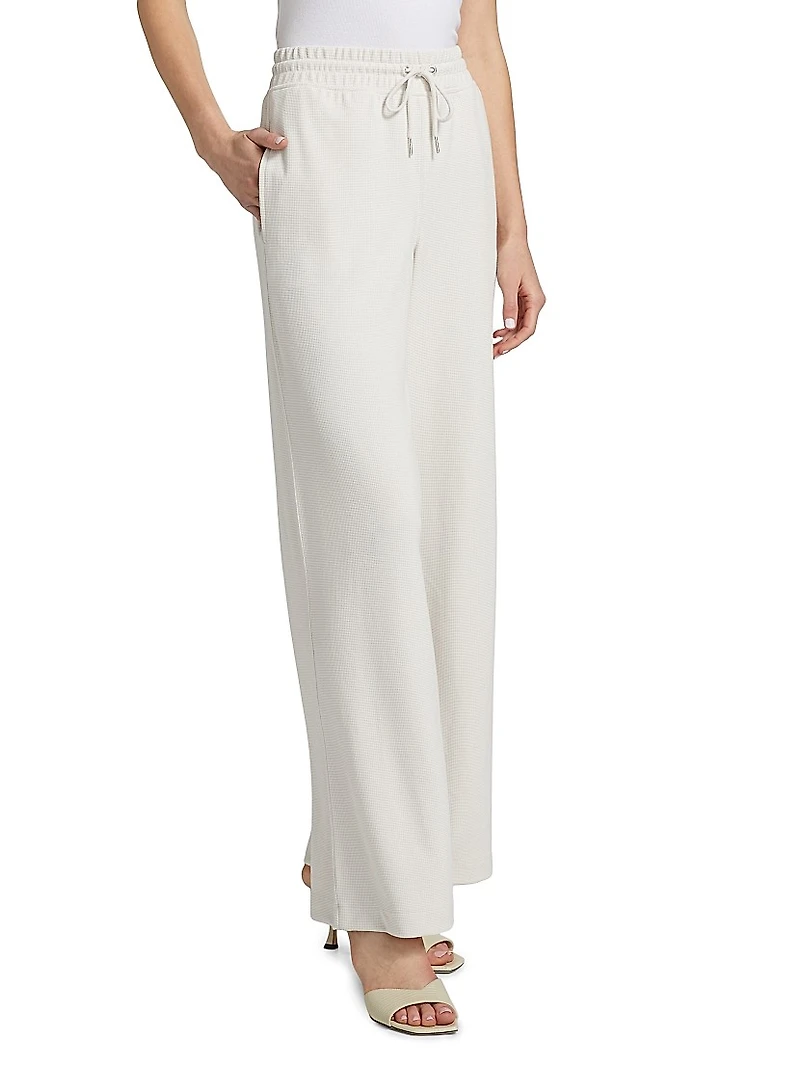 Waffle Scuba Wide-Leg Sweatpants