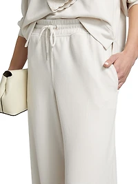 Waffle Scuba Wide-Leg Sweatpants