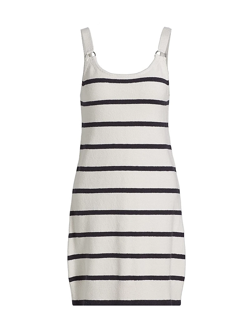 Striped Knit Cotton Minidress