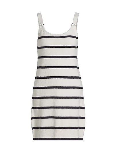 Striped Knit Cotton Minidress
