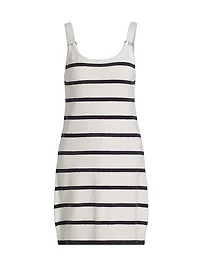Striped Knit Cotton Minidress