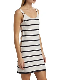 Striped Knit Cotton Minidress