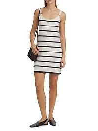 Striped Knit Cotton Minidress