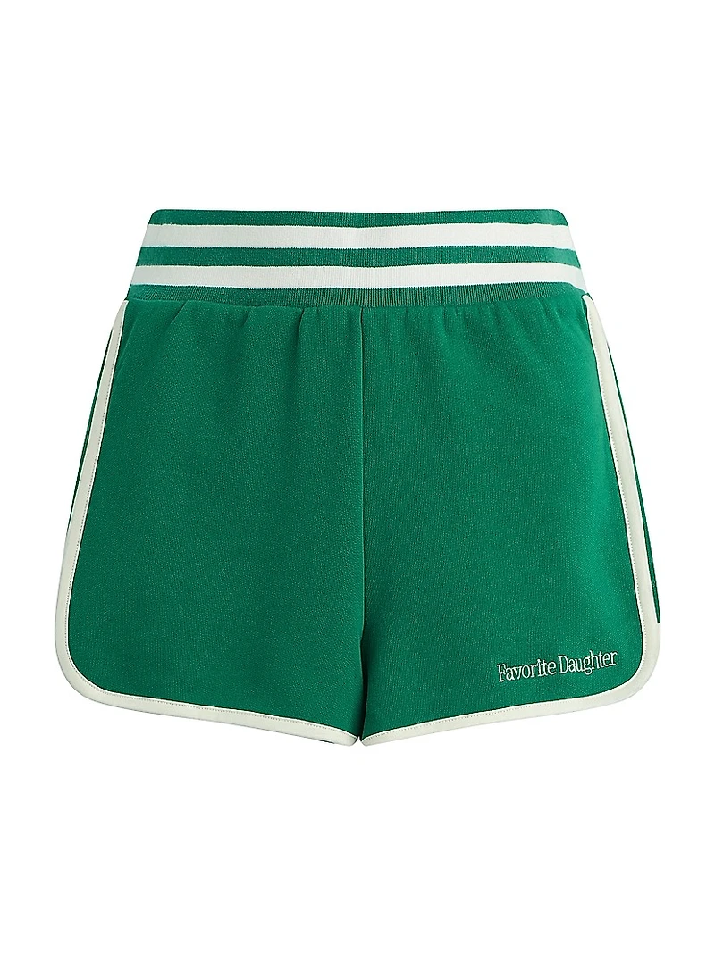The Ivy League Logo-Embroidered Cotton Shorts