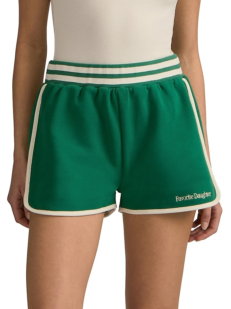 The Ivy League Logo-Embroidered Cotton Shorts