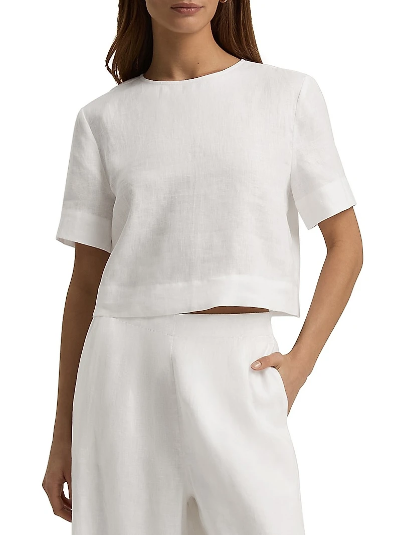 Easy Breezy Short Sleeve Linen Top