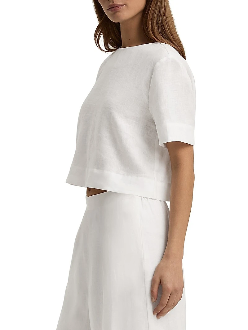 Easy Breezy Short Sleeve Linen Top