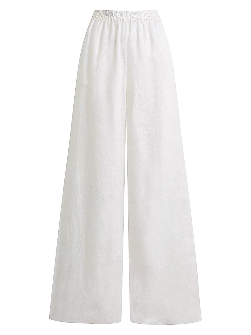 High-Rise Wide-Leg Linen Pants
