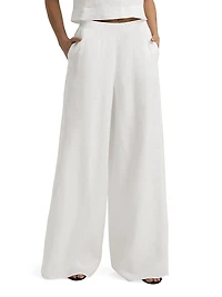 High-Rise Wide-Leg Linen Pants