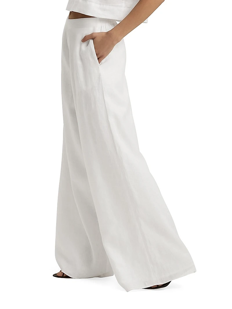 High-Rise Wide-Leg Linen Pants