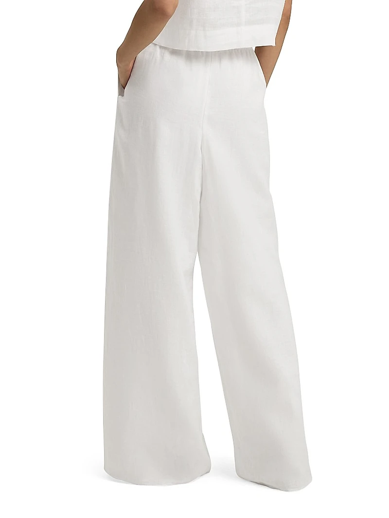 High-Rise Wide-Leg Linen Pants