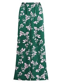 The Effortless Floral Elasticized Wide-Leg Pants