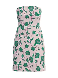 The Willow Floral Stretch Cotton Strapless Minidress