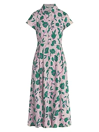 Sunday Best Floral Linen-Blend Maxi Shirtdress