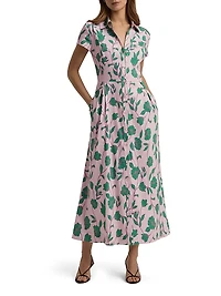 Sunday Best Floral Linen-Blend Maxi Shirtdress
